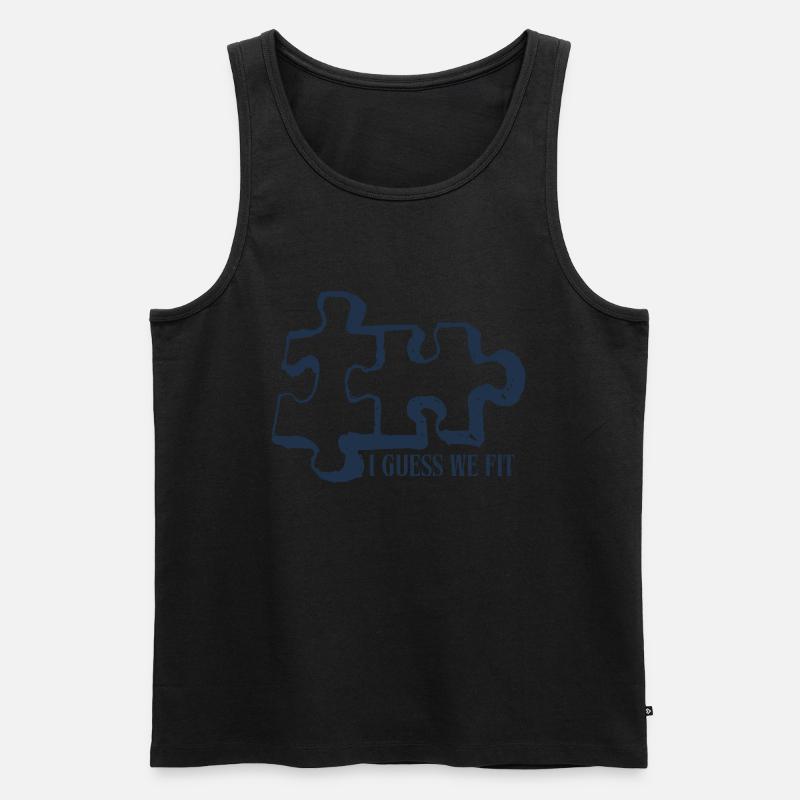 Puzzlestücke - Männer Premium Bio Tank Top - Schwarz