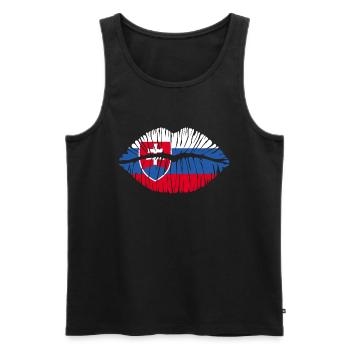 Kuss Slowakei - Männer Premium Bio Tank Top - Schwarz - Vorne - Michal (187cm)