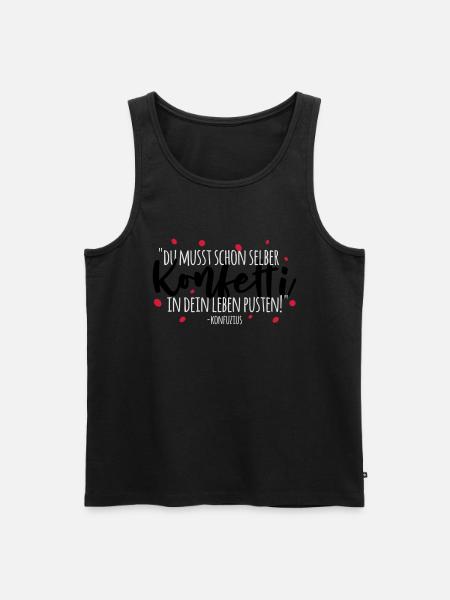 Konfuzius und Konfetti - Männer Premium Bio Tank Top - Schwarz