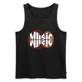 music - Männer Premium Bio Tank Top - Schwarz - Vorne - Michal (187cm)