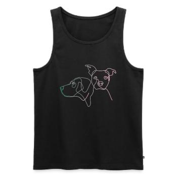 jowi hundeliebe - kontur der köpfe - Männer Premium Bio Tank Top - Schwarz - Vorne - AI Model Male 178 light (178cm)