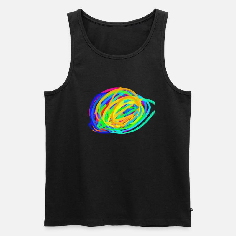 Bunte Explosion - Männer Premium Bio Tank Top - Schwarz