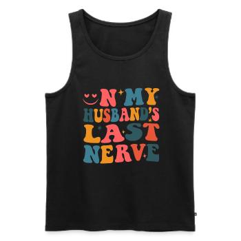 Auf den letzten Drücker lustige Ehefrau meines - Männer Premium Bio Tank Top - Schwarz - Vorne - Michal (187cm)