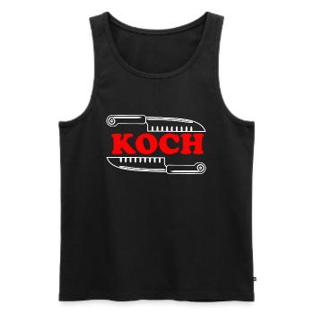 Koch - Männer Premium Bio Tank Top - Schwarz - Vorne - Michal (187cm)