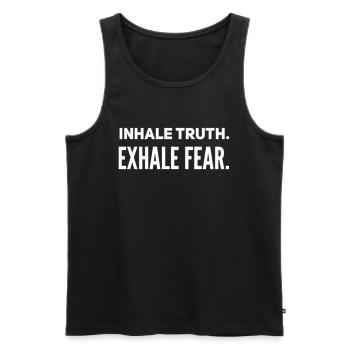 Inhalez la vérité. Exhalez la peur. - Débardeur bio Premium Homme - noir - Devant - AI Model Male 178 light (178cm)