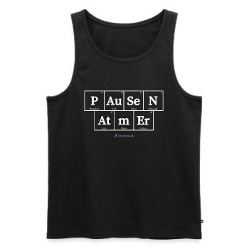 Pausen Atmer (dunkle Stoffe) - Männer Premium Bio Tank Top - Schwarz - Vorne - Michal (187cm)