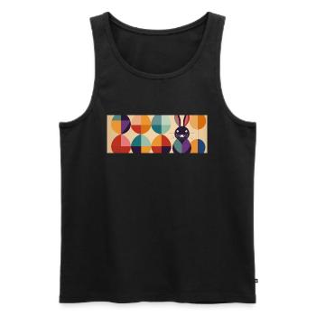 Lapin de Pâques n°10 - Débardeur bio Premium Homme - noir - Devant - Michal (187cm)