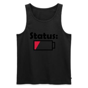 Battery status empty - Men's Premium Organic Tank Top - black - Front - AI Model Male 178 light (178cm)