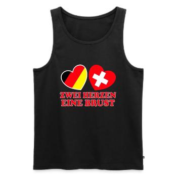 Deutschland Schweiz - Männer Premium Bio Tank Top - Schwarz - Vorne - Michal (187cm)