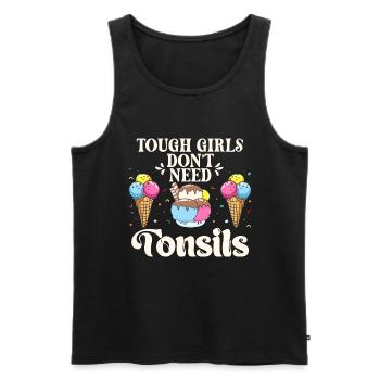 Tough girls don't need almond ice cream - Men's Premium Organic Tank Top - black - Front - AI Model Male 178 light (178cm)