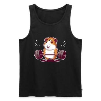 Kreuzheben Muskel-Meerschweinchen - Männer Premium Bio Tank Top - Schwarz - Vorne - Michal (187cm)