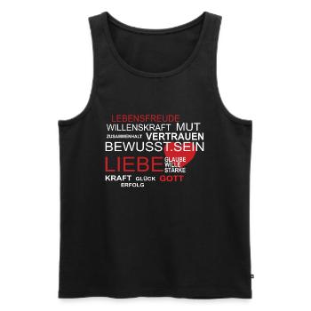 Motivationsshirt dunkel mit Herz - Männer Premium Bio Tank Top - Schwarz - Vorne - Michal (187cm)