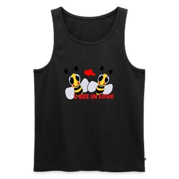 être amoureux - amoureux des abeilles - Débardeur bio Premium Homme - noir - Devant - Michal (187cm)