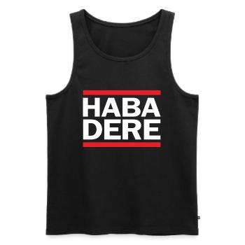 HABA DERE - Männer Premium Bio Tank Top - Schwarz - Vorne - AI Model Male 178 light (178cm)