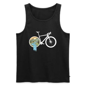 Gravel Bike Natur Rennrad Fahrrad lustige Geschenk - Männer Premium Bio Tank Top - Schwarz - Vorne - Michal (187cm)