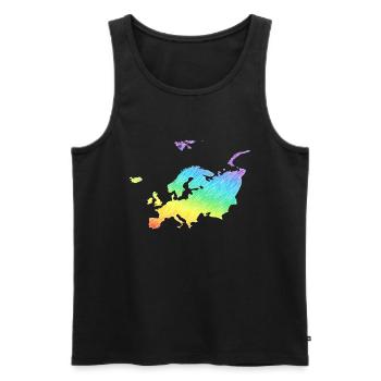 Europa bunt - Männer Premium Bio Tank Top - Schwarz - Vorne - Michal (187cm)