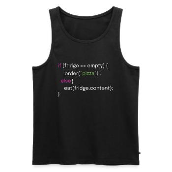 Lustiges Essen und Coding Design - Männer Premium Bio Tank Top - Schwarz - Vorne - AI Model Male 178 light (178cm)