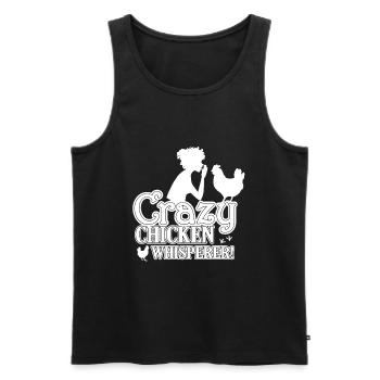 Crazy Chicken Whisperer - Men's Premium Organic Tank Top - black - Front - AI Model Male 178 light (178cm)