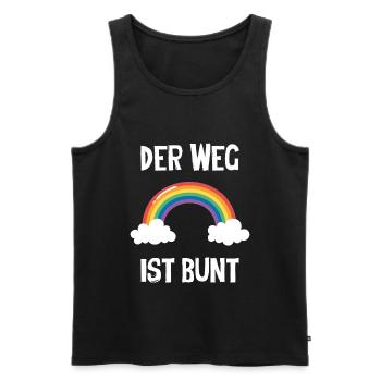 Der Weg Ist Bunt - Männer Premium Bio Tank Top - Schwarz - Vorne - Michal (187cm)