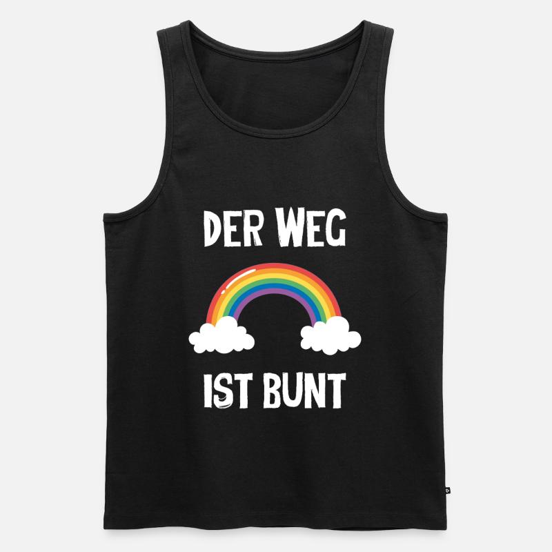 Der Weg Ist Bunt - Männer Premium Bio Tank Top - Schwarz