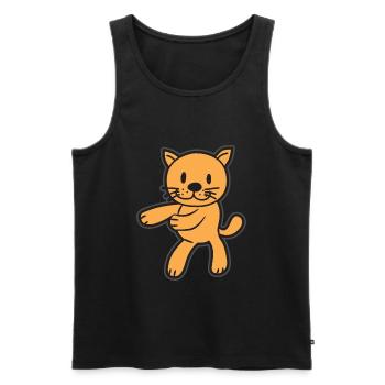 Floss Dance Like A Boss Katze Shirt - Männer Premium Bio Tank Top - Schwarz - Vorne - AI Model Male 178 light (178cm)