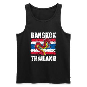 Bangkok Thaïlande Dragon Drapeau Drapeau Asie Vacances - Débardeur bio Premium Homme - noir - Devant - Michal (187cm)