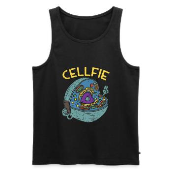 Cellfie Biologie Lehrer Zellekern Lustig Geschenk - Männer Premium Bio Tank Top - Schwarz - Vorne - Michal (187cm)