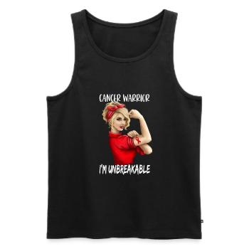 Cancer Fighter Red Ribbon Gift - Men's Premium Organic Tank Top - black - Front - AI Model Male 178 light (178cm)