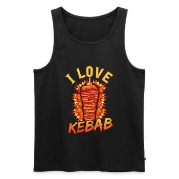J'adore les brochettes de kebab - Débardeur bio Premium Homme - noir - Devant - AI Model Male 178 light (178cm)