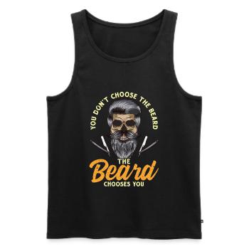 Skull beard beards beard barber beard bearer - Men's Premium Organic Tank Top - black - Front - Michal (187cm)