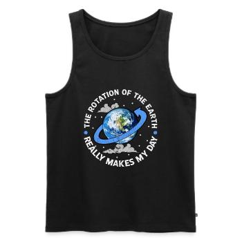 Rotation Of The Earth - Science - Planet - Globe - Men's Premium Organic Tank Top - black - Front - AI Model Male 178 light (178cm)