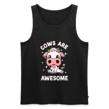 Kuh Baby Kälbchen Kühe Niedlich Kawaii Comic - Männer Premium Bio Tank Top - Schwarz - Vorne - Michal (187cm)