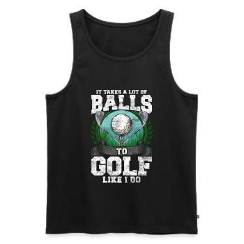 Golf golfeur cadeau drôle de dire - Débardeur bio Premium Homme - noir - Devant - Michal (187cm)