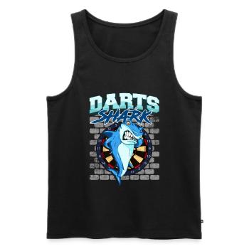 Dart Darts Dart Team Darts Shark Gift - Men's Premium Organic Tank Top - black - Front - AI Model Male 178 light (178cm)