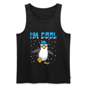 Cooler Pinguin Pinguine Lustiger Spruch Geschenk - Männer Premium Bio Tank Top - Schwarz - Vorne - AI Model Male 178 light (178cm)