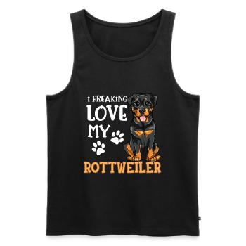 J'aime mes chiens de chien Rottweiler Rotti - Débardeur bio Premium Homme - noir - Devant - Michal (187cm)