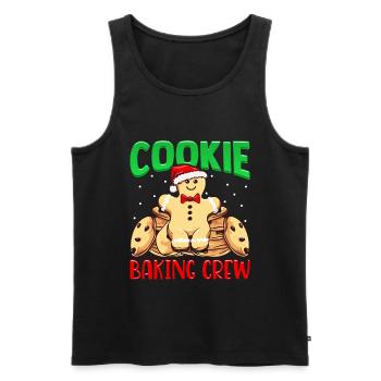 Cookie Baking Team Homme pain d’épice Biscuits - Débardeur bio Premium Homme - noir - Devant - AI Model Male 178 light (178cm)