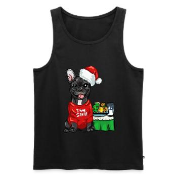 French Bulldog Santa Claus Frenchie - Men's Premium Organic Tank Top - black - Front - Michal (187cm)