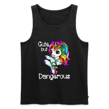 Jolie fille de licorne karaté self-défense - Débardeur bio Premium Homme - noir - Devant - Michal (187cm)