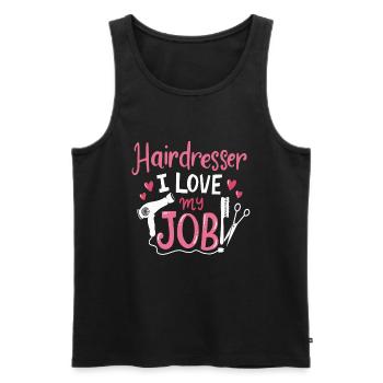 Hairdresser I Love My Job Hairdressing Barber Salon - Men's Premium Organic Tank Top - black - Front - Michal (187cm)