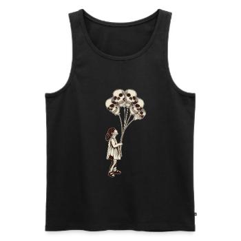 Fille avec des crânes de ballons de crâne - Débardeur bio Premium Homme - noir - Devant - AI Model Male 178 light (178cm)