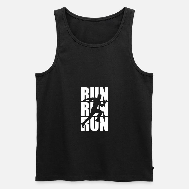Run Run Run Laeufer - Männer Premium Bio Tank Top - Schwarz