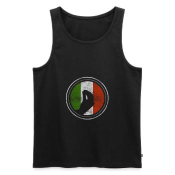 Funny Food, Pizza, Pizza Baker Gift - Men's Premium Organic Tank Top - black - Front - Michal (187cm)