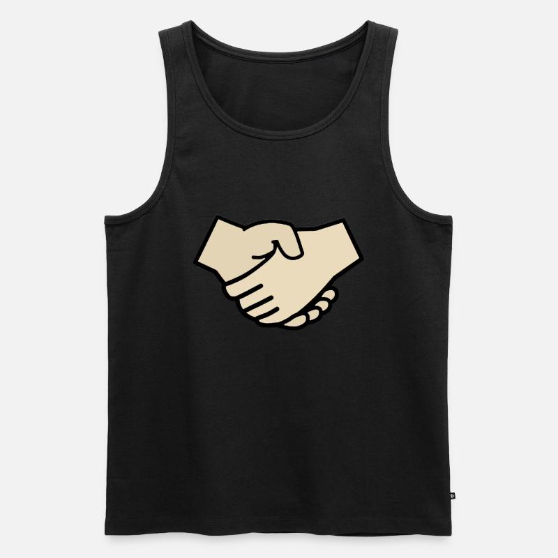 Handshake - Männer Premium Bio Tank Top - Schwarz