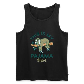 Funny this is my pajama shirt, Pajama , Sleepover - Men's Premium Organic Tank Top - black - Front - Michal (187cm)