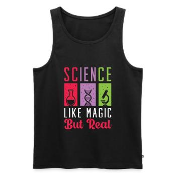 Science like magic but real shirt, Science, Magic - Men's Premium Organic Tank Top - black - Front - AI Model Male 178 light (178cm)