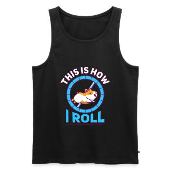 Funny this is how i roll hamster, Hamster, Roll - Männer Premium Bio Tank Top - Schwarz - Vorne - AI Model Male 178 light (178cm)