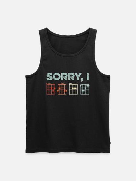 Sorry I DGAF Hidden Message Guitar Chords Music - Men's Premium Organic Tank Top - black