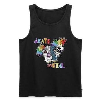 Death Metal Einhorn Musik Metal Head Rocker Heavy - Männer Premium Bio Tank Top - Schwarz - Vorne - Michal (187cm)