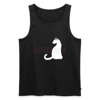 Katzenpapa - Männer Premium Bio Tank Top - Schwarz - Vorne - Michal (187cm)